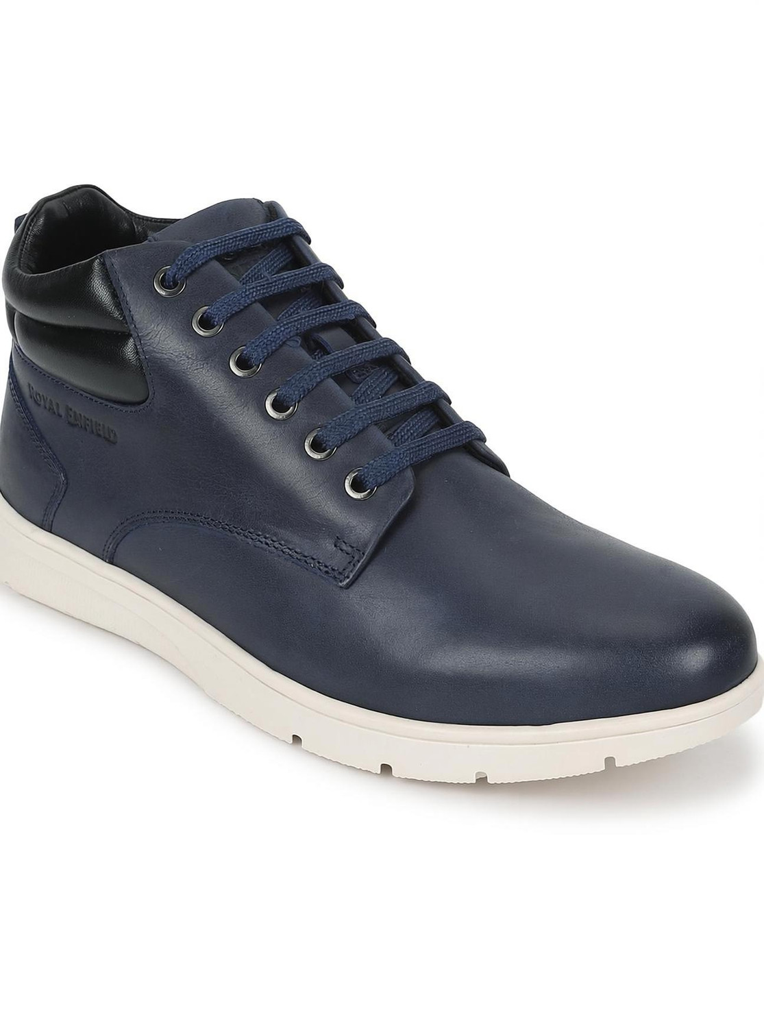 Image of ROYAL ENFIELD CLASIC LEATHER MIDANKLE DARK BLUE Casuals For Men