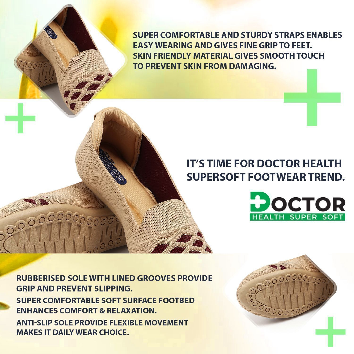 Image of Doctor Health Super Soft | Classic Ultra Soft | Memory Foam | Comfortable|Stylish|Trendy Bellies For Women