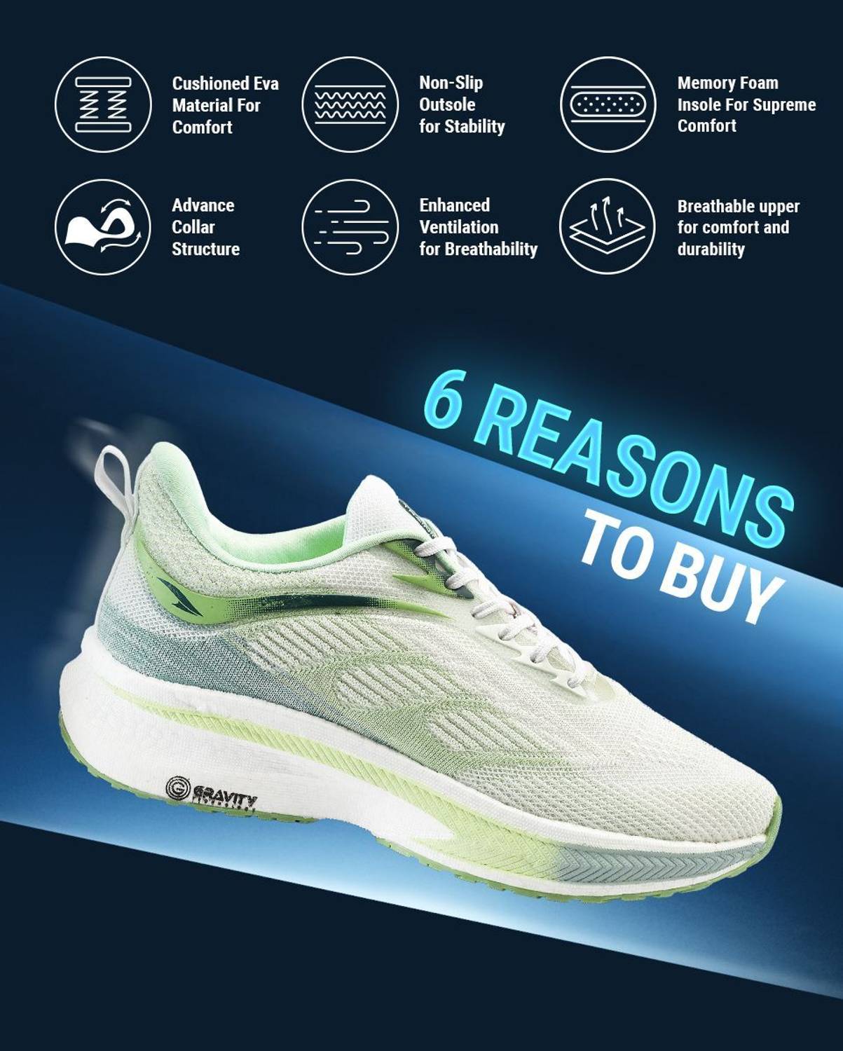 asian Hypercushion-01 Men's Gym & Running Shoes - Image 3