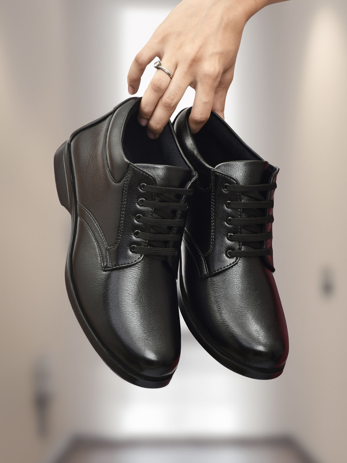 Image of Zixer Leather Mid-Top Formal Shoes Men's /Office Leather Shoe For Men /Derby Formal Shoe Lace Up For Men