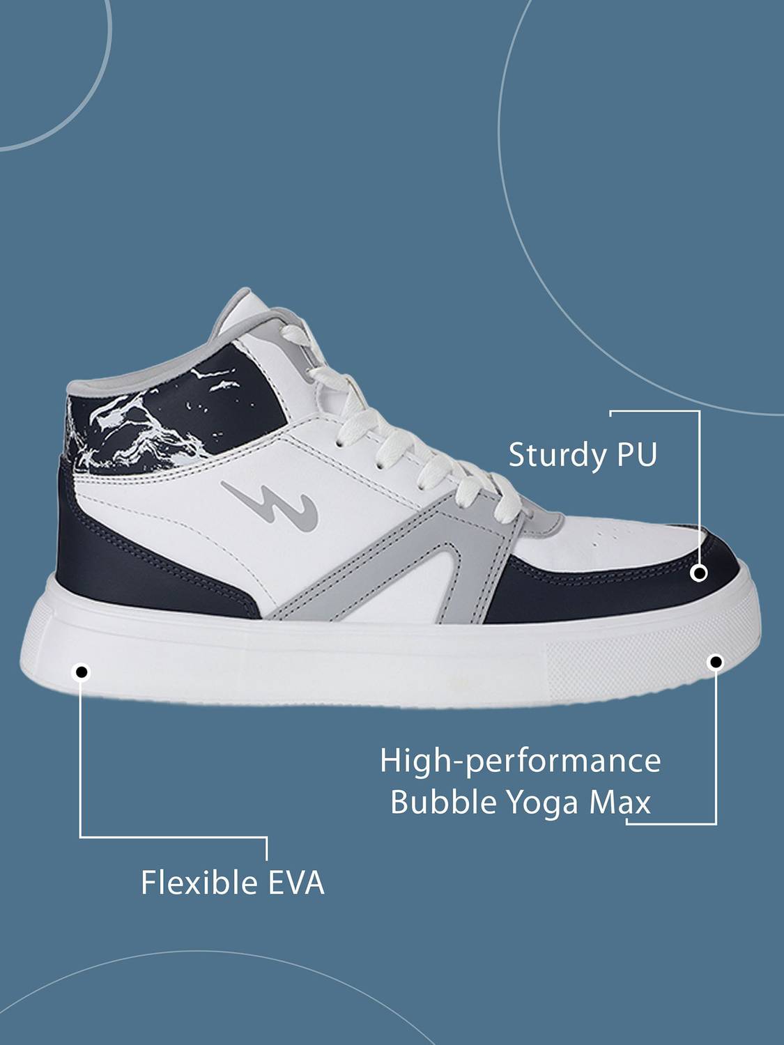 CAMPUS FENCE Men's White Sneakers - Image 3
