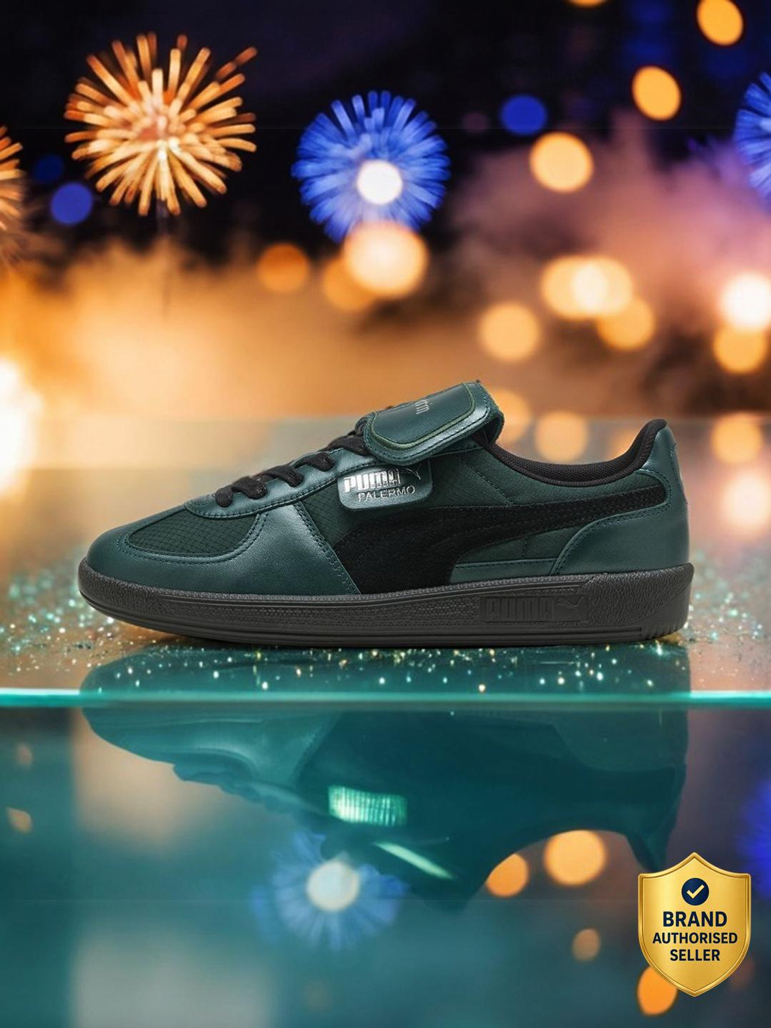 Image of PUMA Palermo 2 HARRY POTTER Sneakers For Women (Green, 4)