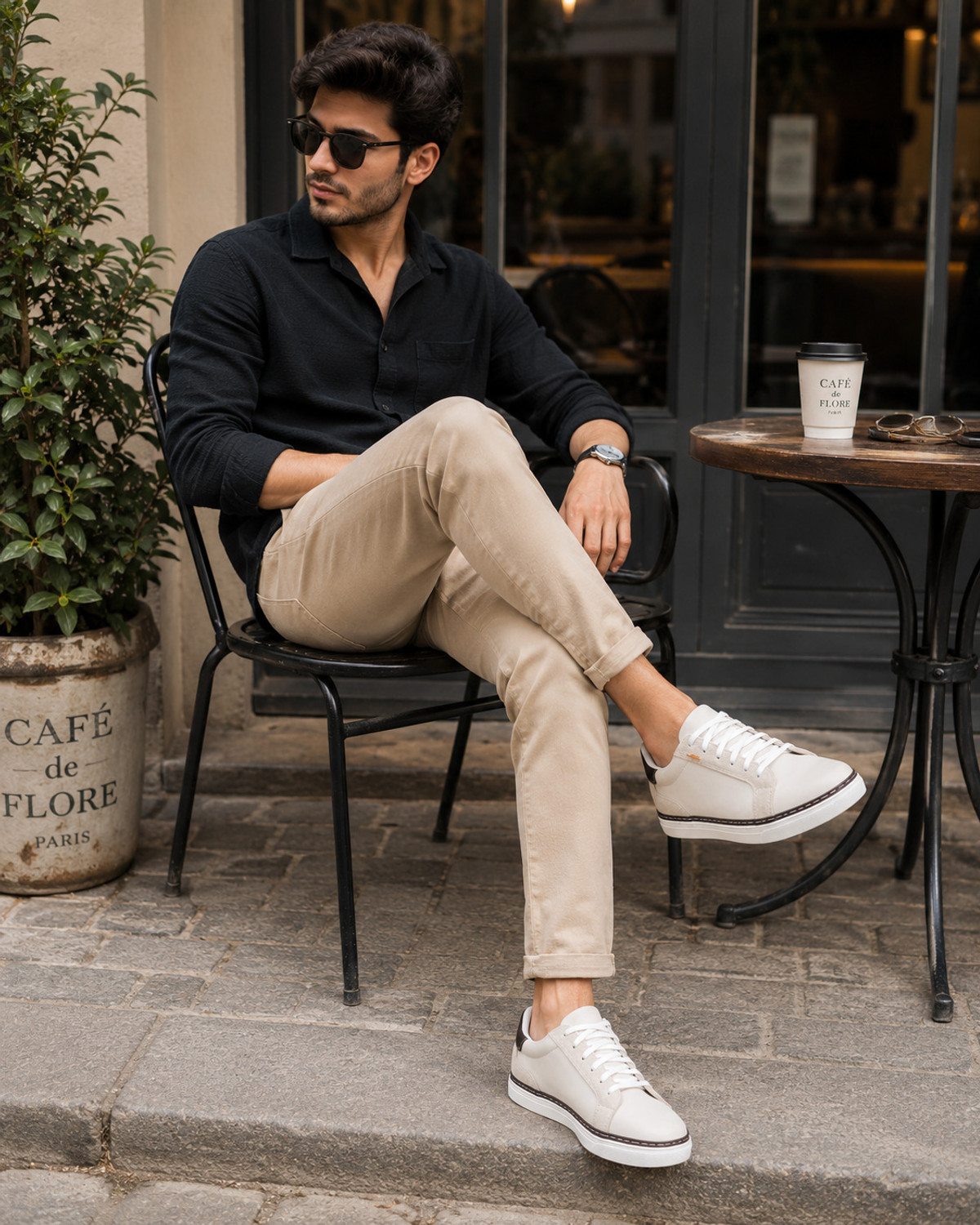 Image of mundaaz 100% genuine Leather shoes Casuals For Men (Off White, 7)