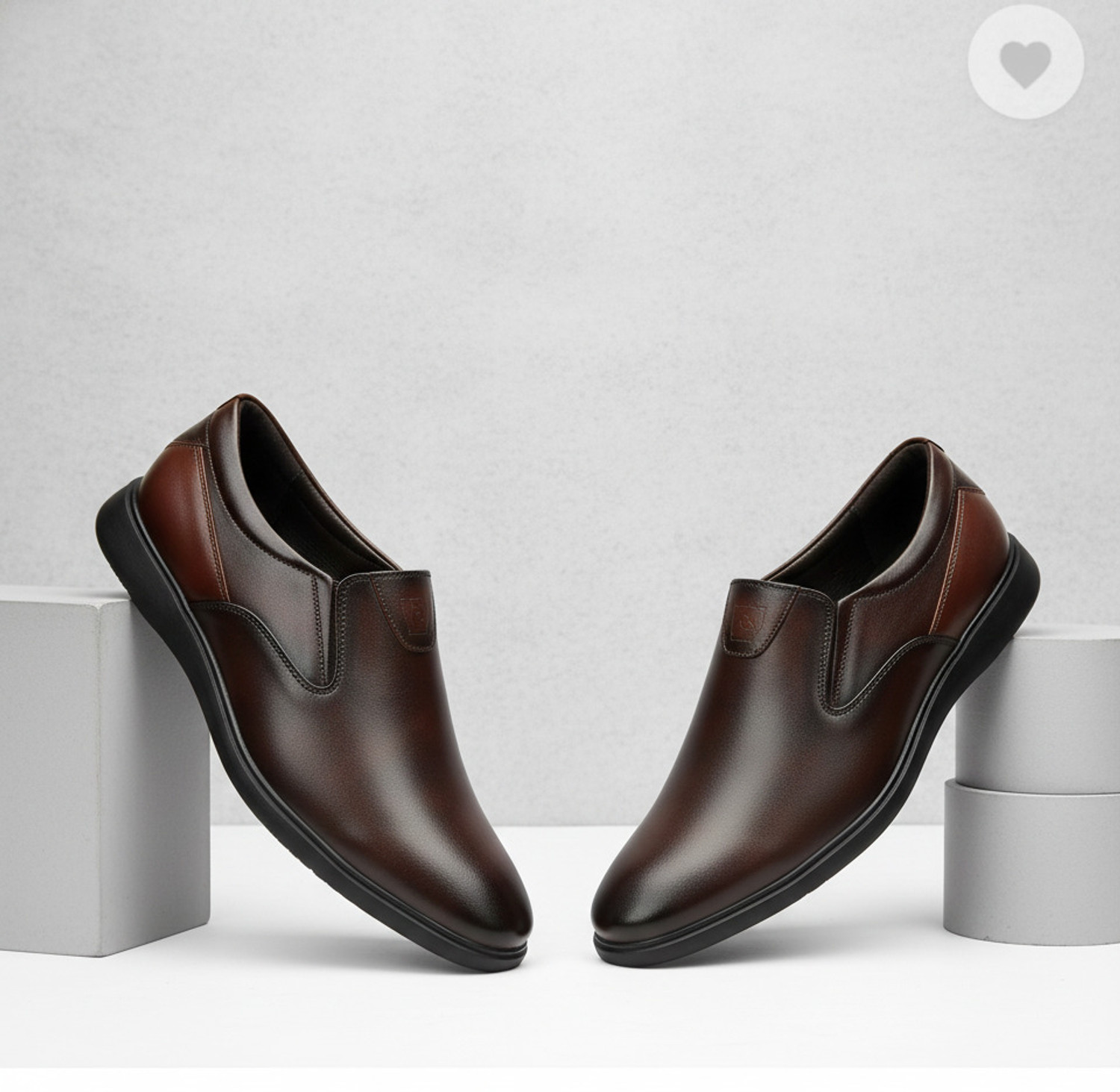 Image of kickonus Synthetic Brown Casual Ethnic Nagra Loafers For Men