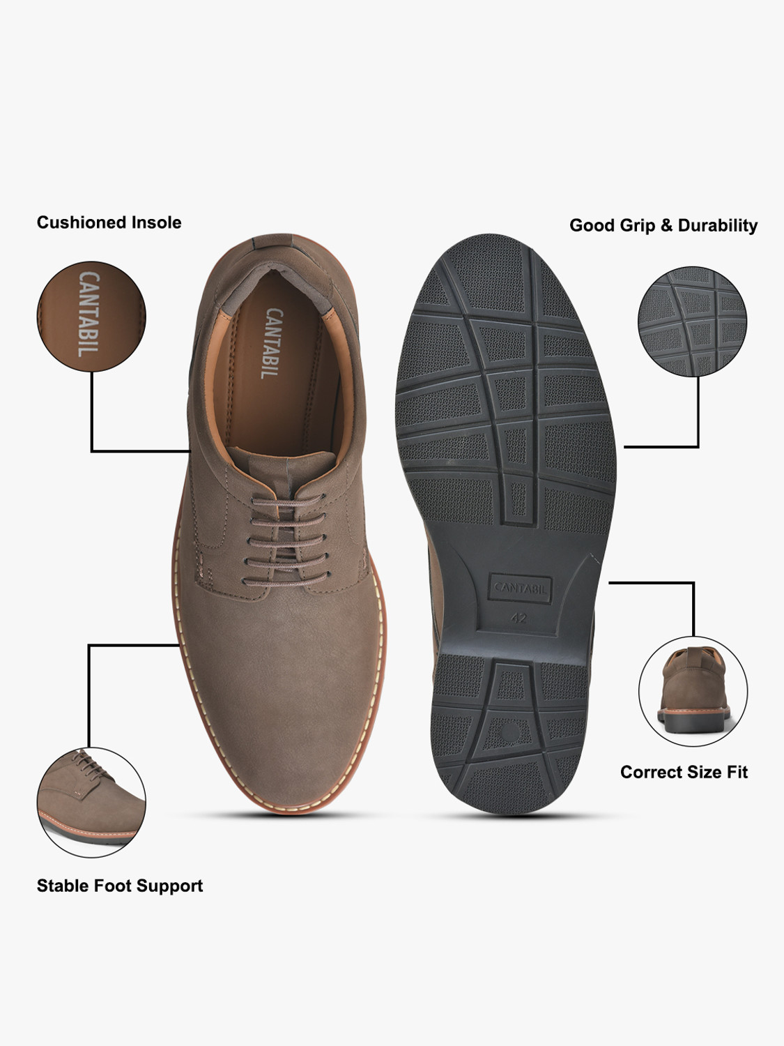 Image of CANTABIL Casual Shoes for Men l Lightweight & Comfortable with Cushioned Insole Casuals For Men
