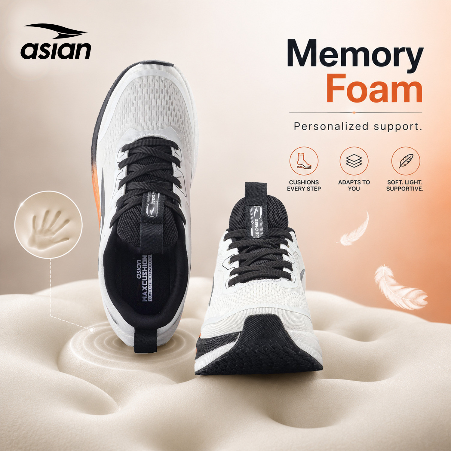 Image of asian Hypercushion Carbon-13 Men's Running Shoes with Breathable Mesh Upper Running Shoes For Men