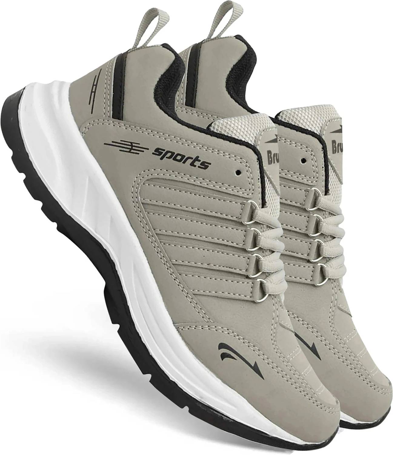 BRUTON Lite Gray Sports Running Shoes For Men - Image 1