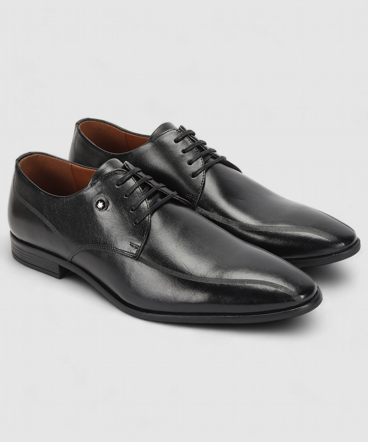 Image of LOUIS PHILIPPE Premium Leather Breathable Anti-Slip with Heel Formal Derby For Men