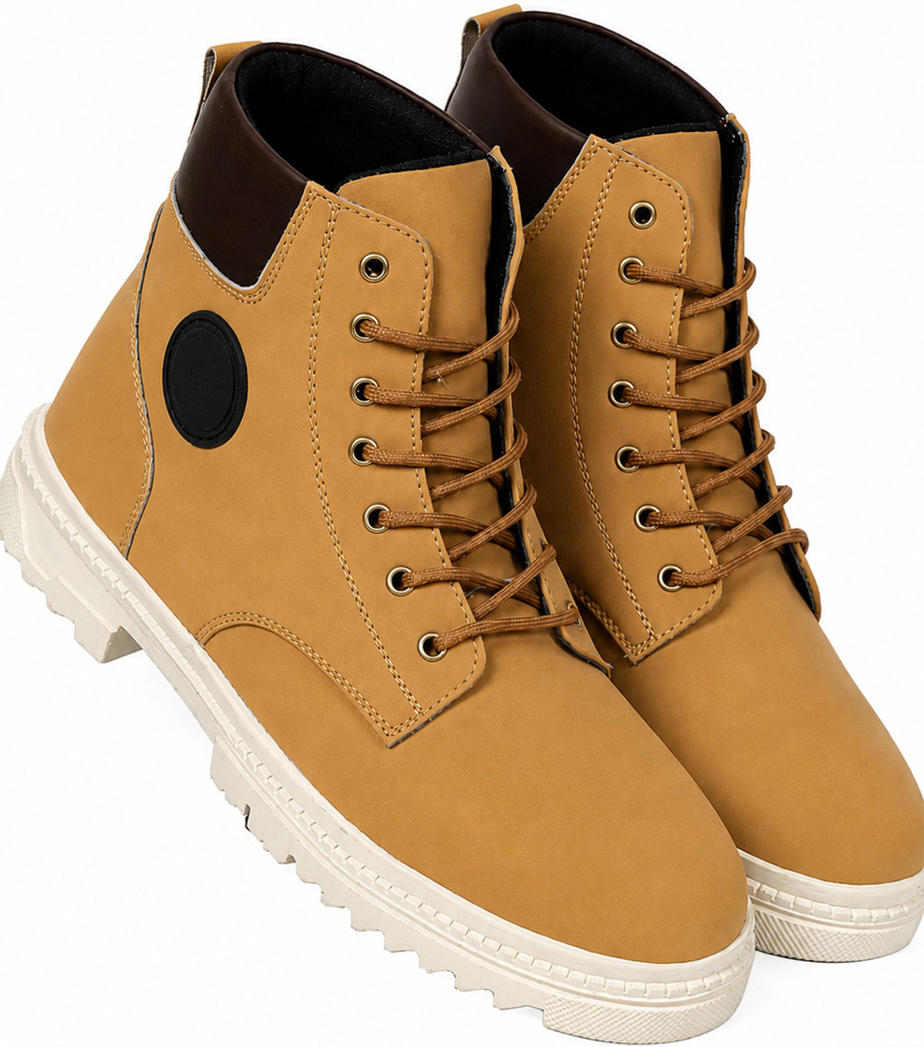 Image of broniq CAT DESIGN BOOTS FOR MEN| OUTDOOR BOOT FOR MEN Boots For Men (Black, 8)
