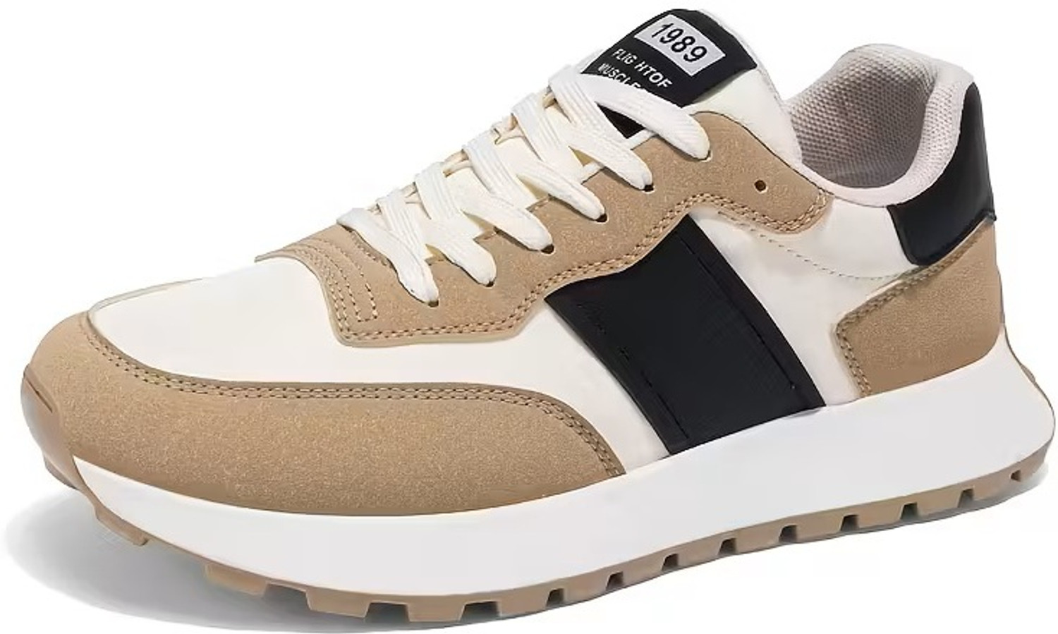 Image of Robbie jones Robbie Jones Men's Colorblock Casual Sneakers with Black Panel Design Sneakers For Men