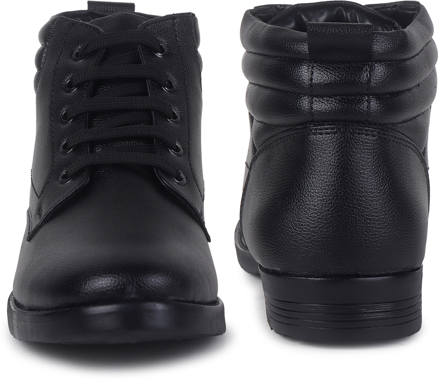 Image of JOREN BLACK Synthetic Leather Boots Boots For Men