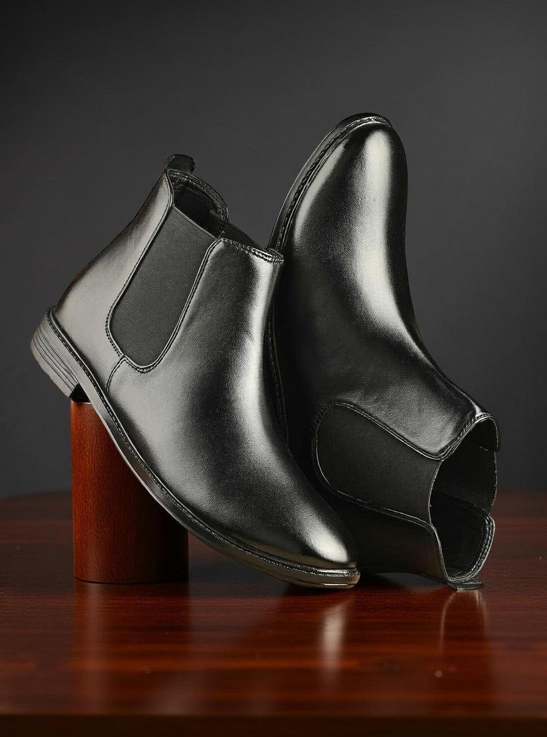 Image of lymn Synthetic Leather Lightweight Comfortable Trendy Slip On Chelsea Boots For Men Boots For Men