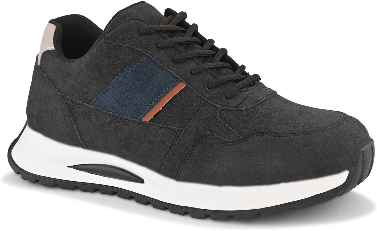 Image of Roadster Men Black Colourblocked Lace-Up Casual Sports Sneakers Sneakers For Men