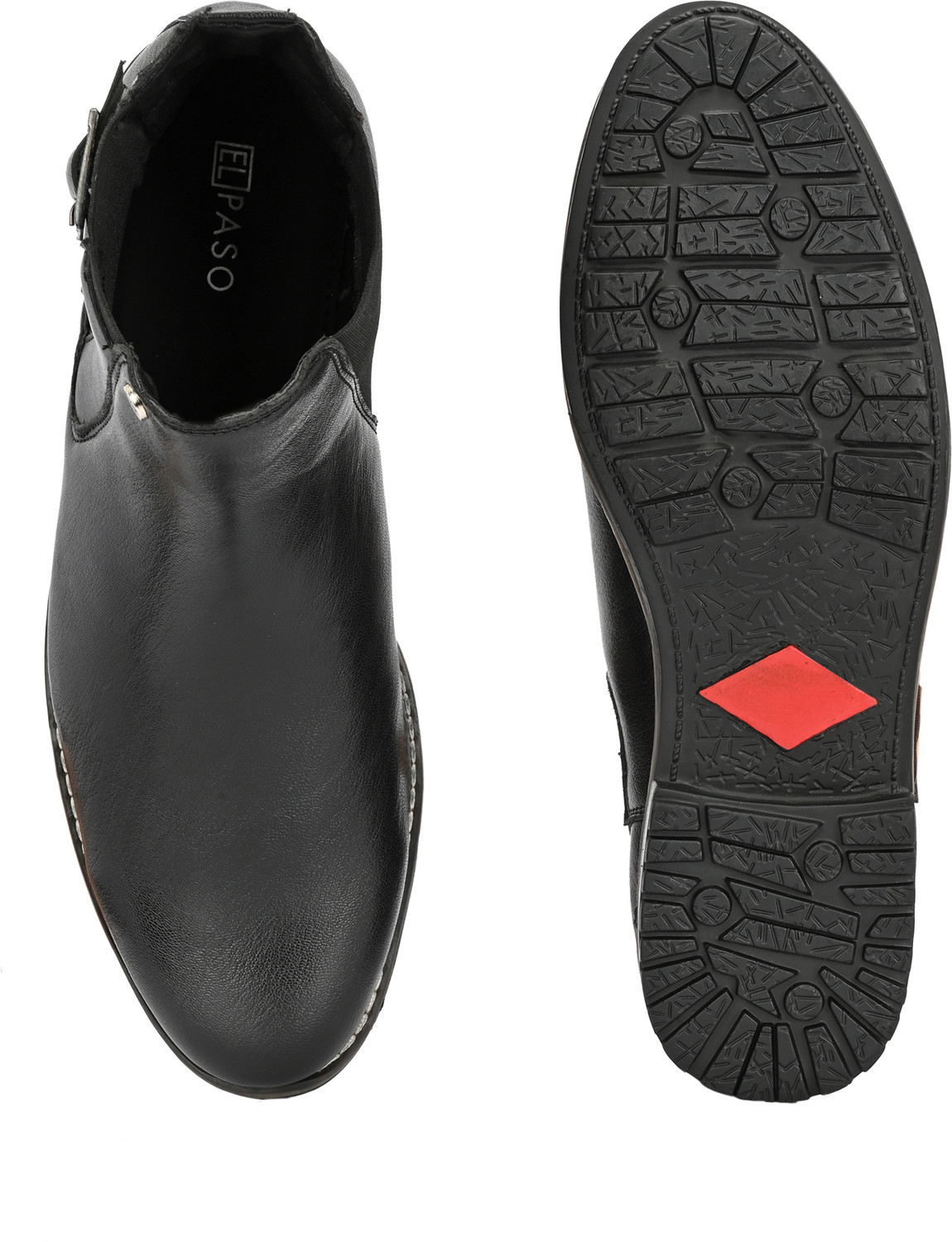 Image of EL PASO Faux Leather | Premium Black | Lightweight Comfort |Formal & Party Wear for Men Boots For Men