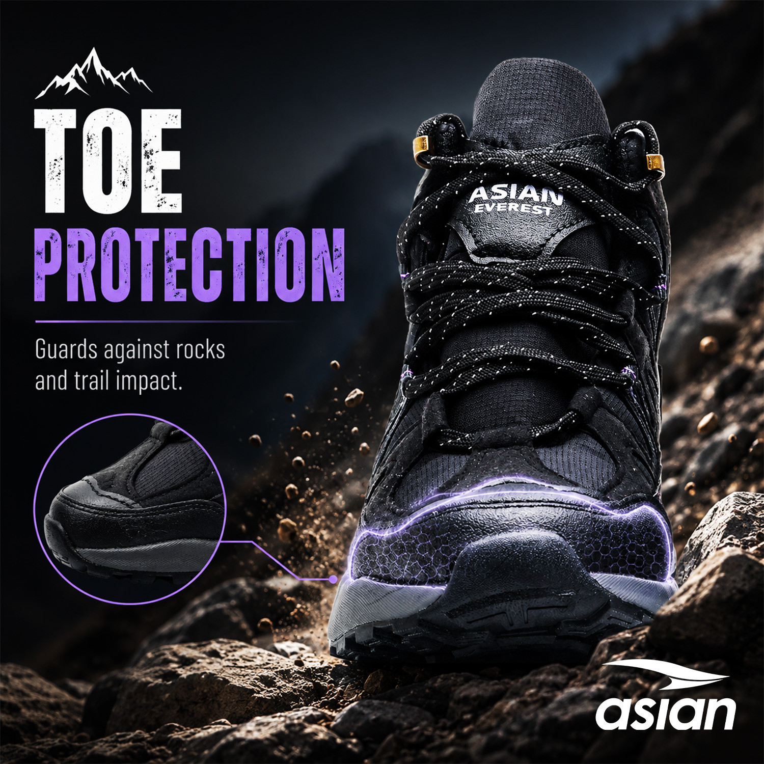 Image of asian Everest W-21 Women's Trekking Shoes | All Terrain Grip with Comfort & Hike Outdoors For Women