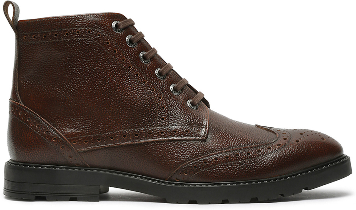 Image of LOUIS STITCH Italian Leather Brown High Ankle Chukka Boots for Men (WBNDCKBG BB) Boots For Men