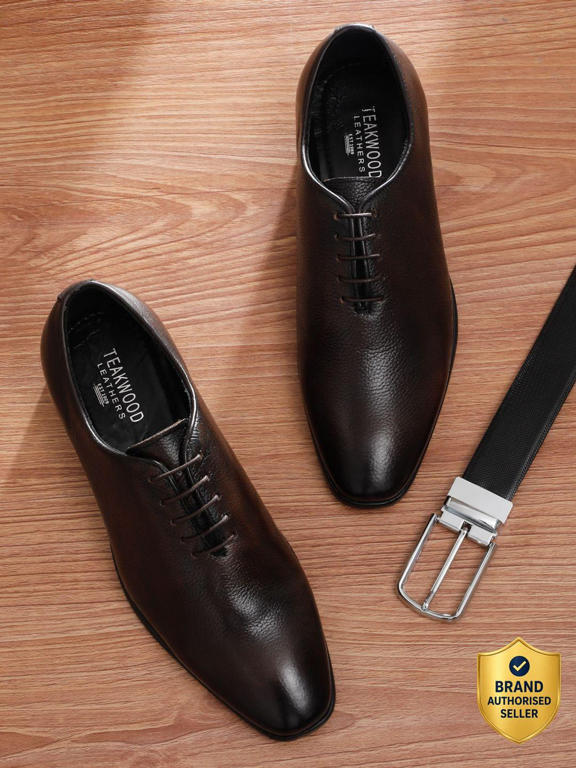 Image of Teakwood Leathers Men's Genuine Leather Formal Shoes Lace Up For Men