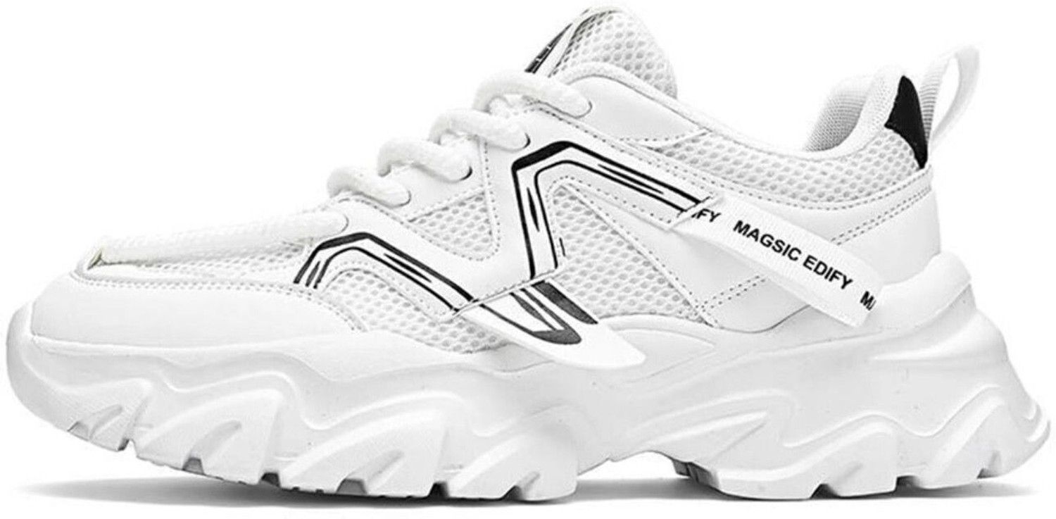 Image of VEXIMO Men White Sneakers | Lace-Up Casual Shoes | Fashionable & Comfortable Daily Wear Sneakers For Men