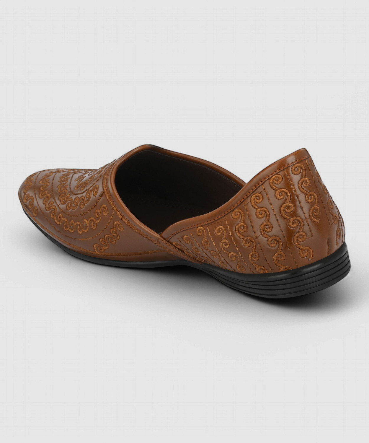 Image of House of Pataudi Round Toe Embroidered Comfortable Lightweight Slipon |Wedding,Party Occasion Mojaris For Men