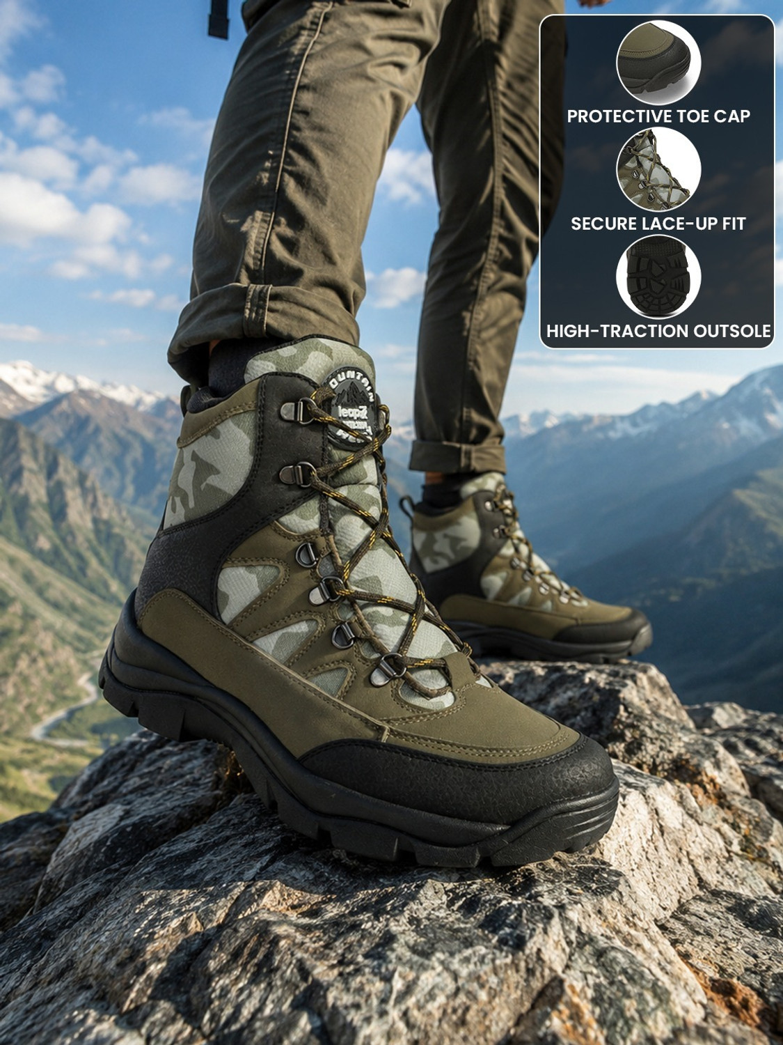 Image of Liberty Leap7X ACTO146E Casual Durable | Comfortable Hiking & Trekking Shoes For Men (Olive, 9)
