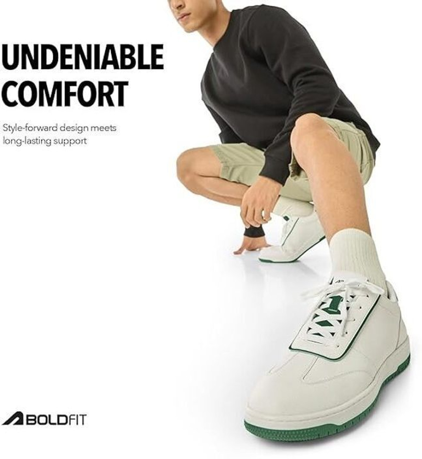 Image of BOLDFIT SkyLine Stylish Sneakers Shoes for Men | PU Upper, Cushioned Insole Sneakers For Men