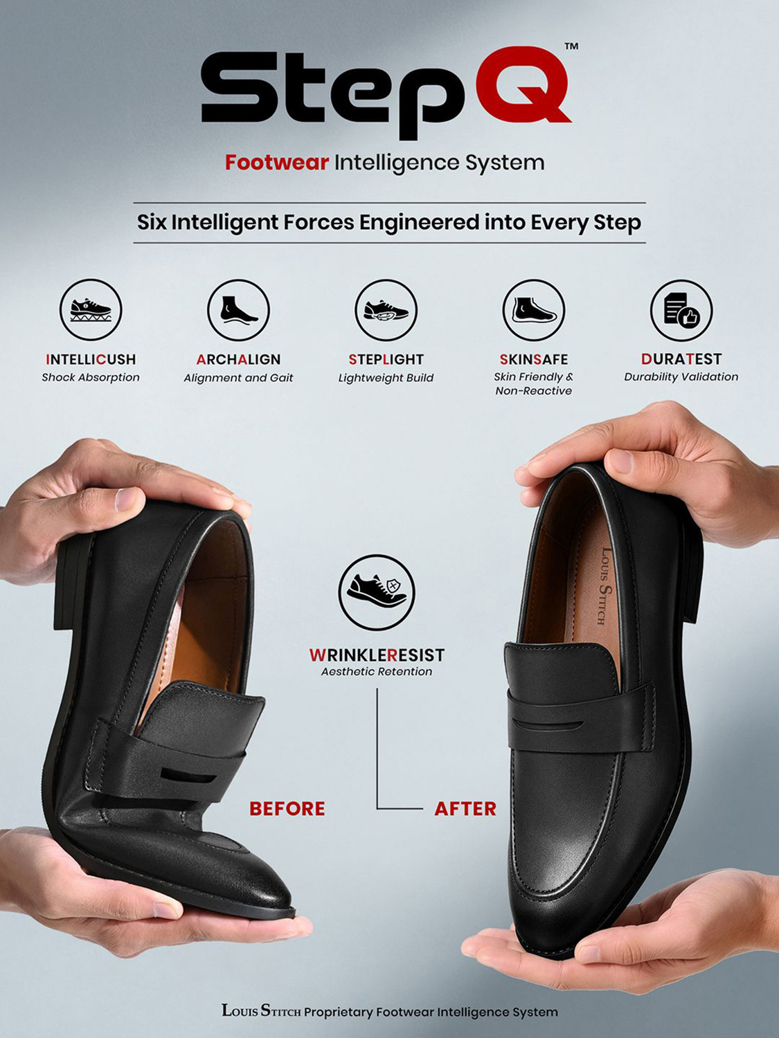 Image of LOUIS STITCH Mens Black Formal Slipon Shoes for Men (RGMCJB) - UK 7 Mocassin For Men