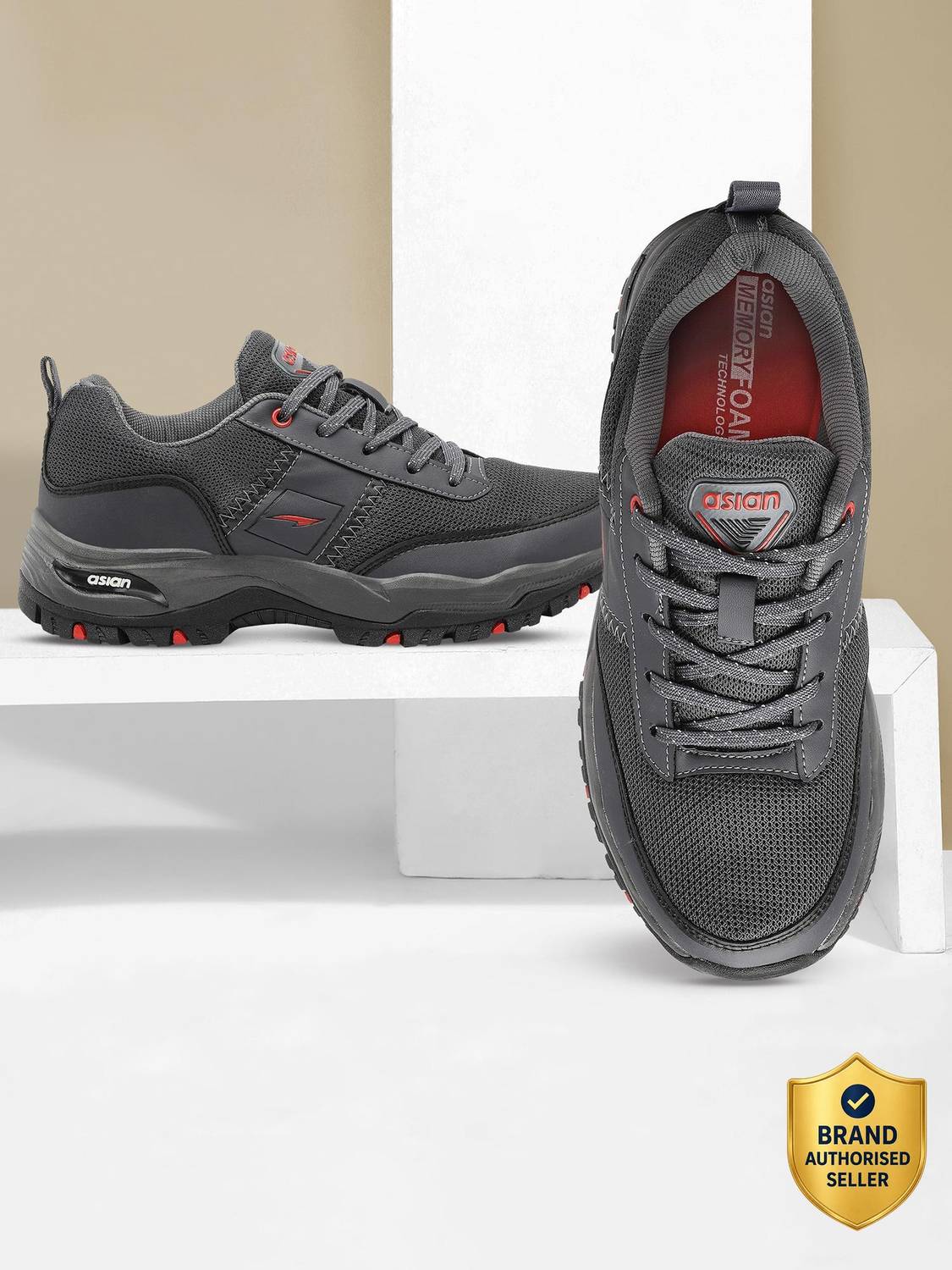 asian Everest-02 Grey Men's Trekking Shoes