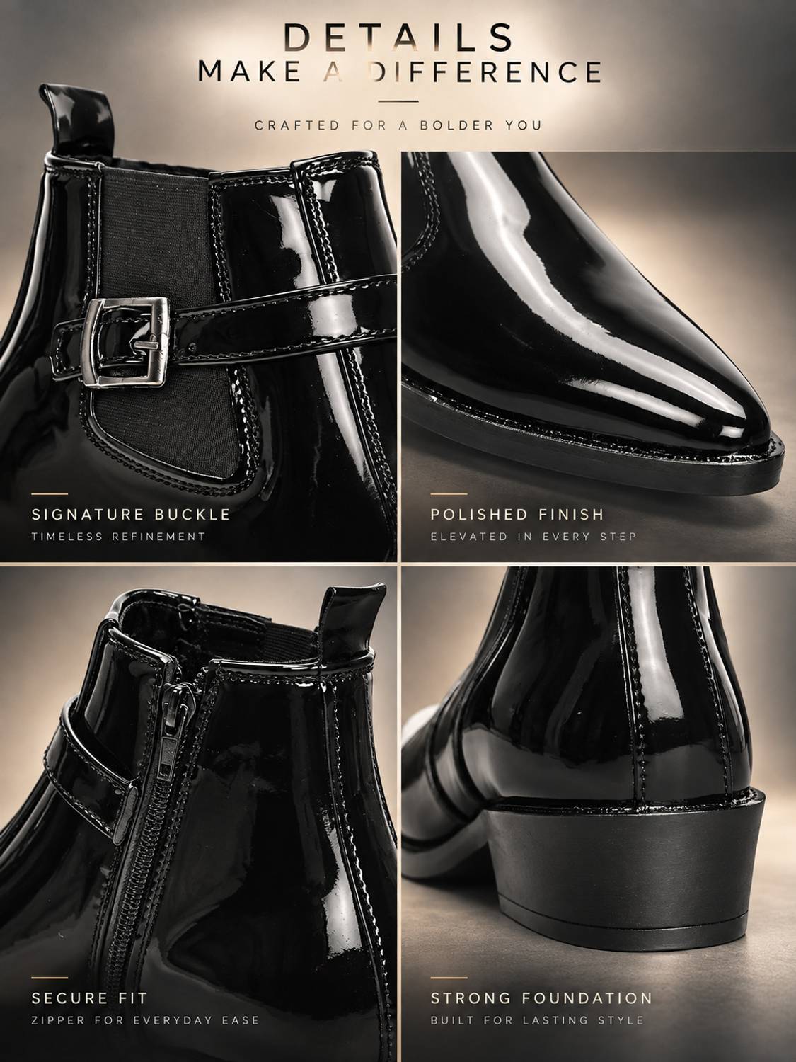 Kraasa Stylish Ankle Boots for Men - Image 3