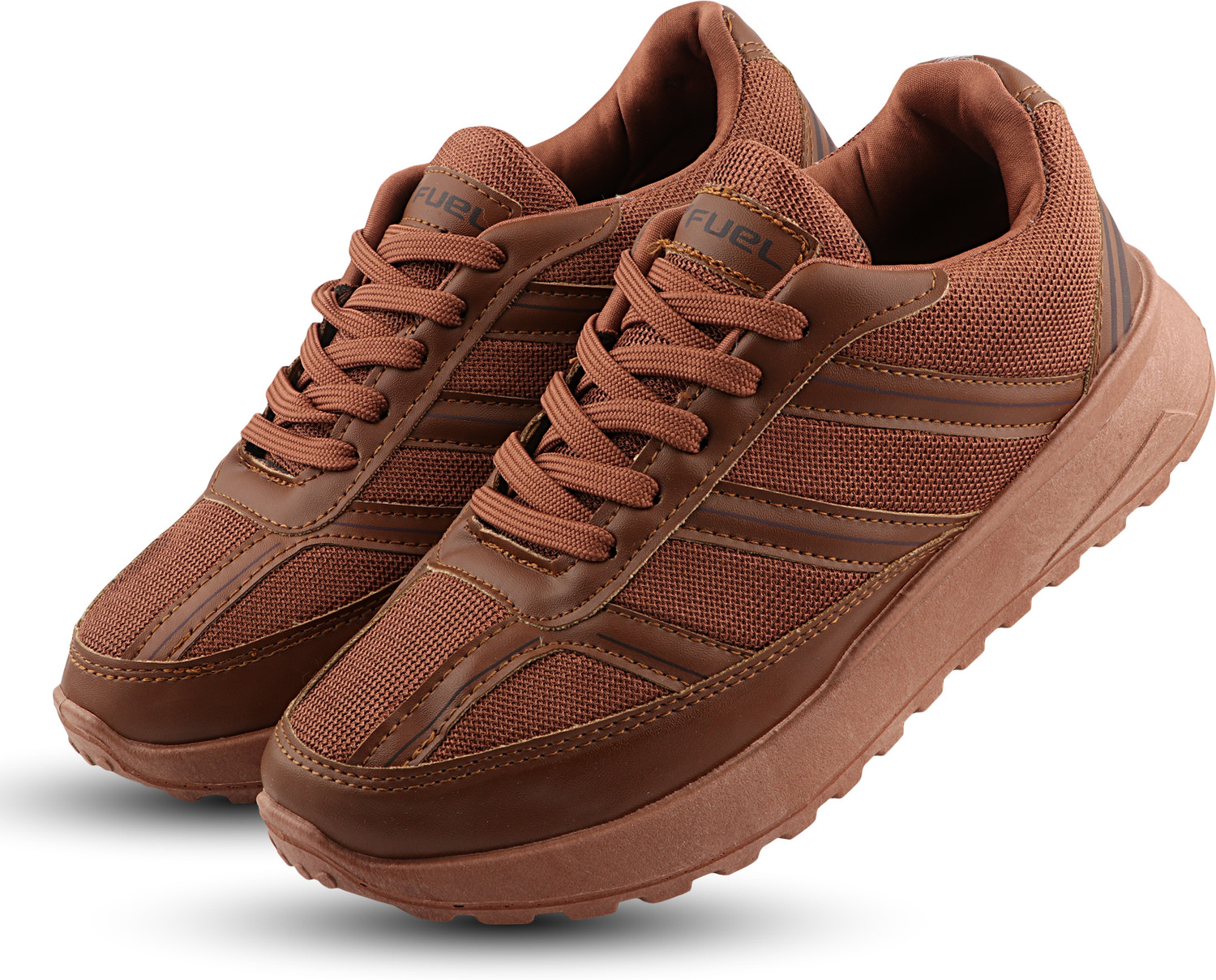 Image of Fuel Men's Lightweight Running Shoes - Breathable, Cushioned & Non-Slip Walking Shoes For Men (Brown, 10)