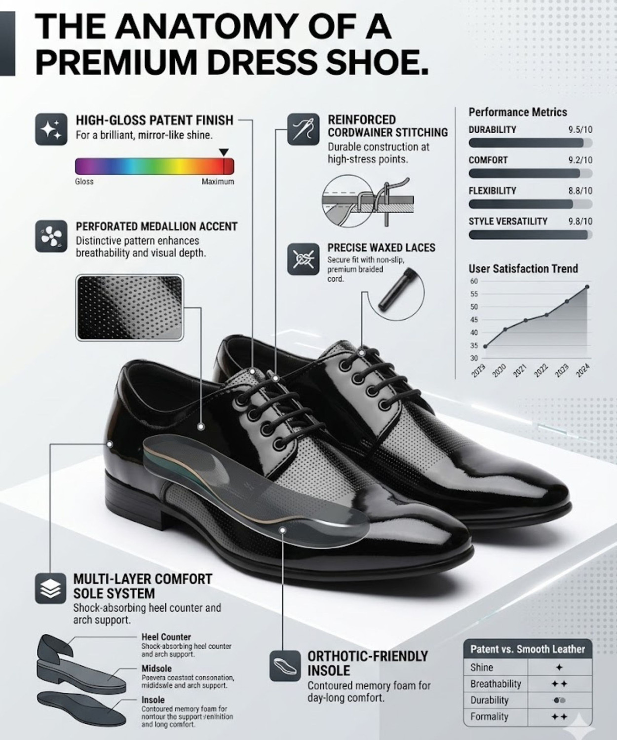 Image of LEE CATER Premium Oxford Class DesPatent Leatherette Shining Jet Black Slip On For Men