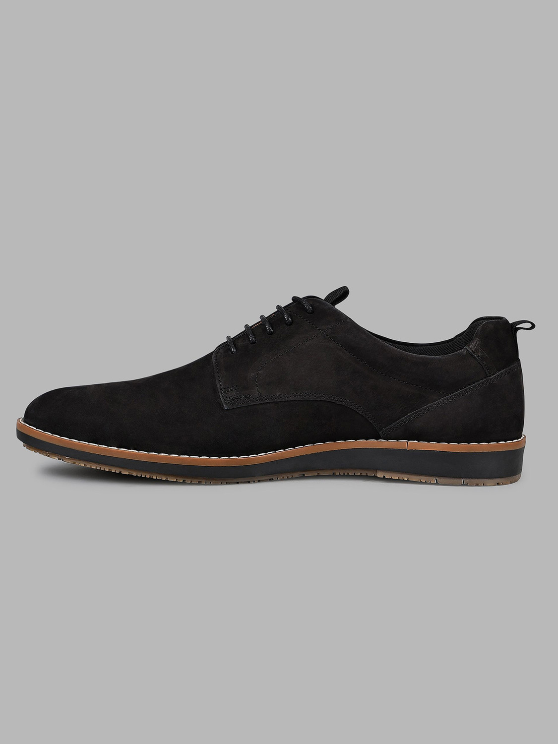 Image of LOUIS PHILIPPE Premium Leather Breathable Anti-Slip Flat Heel Semi F Lace Up For Men