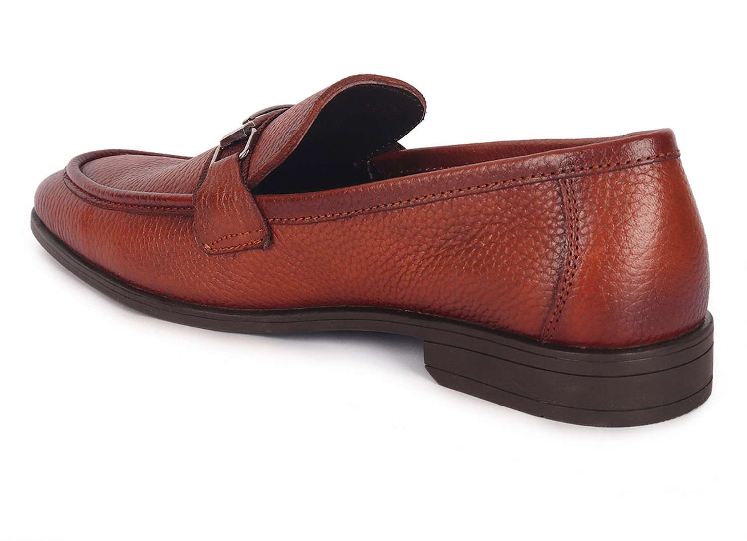 Image of CARLTON LONDON Men's Pebble Leather Dress Loafer with Contrast Band Loafers For Men