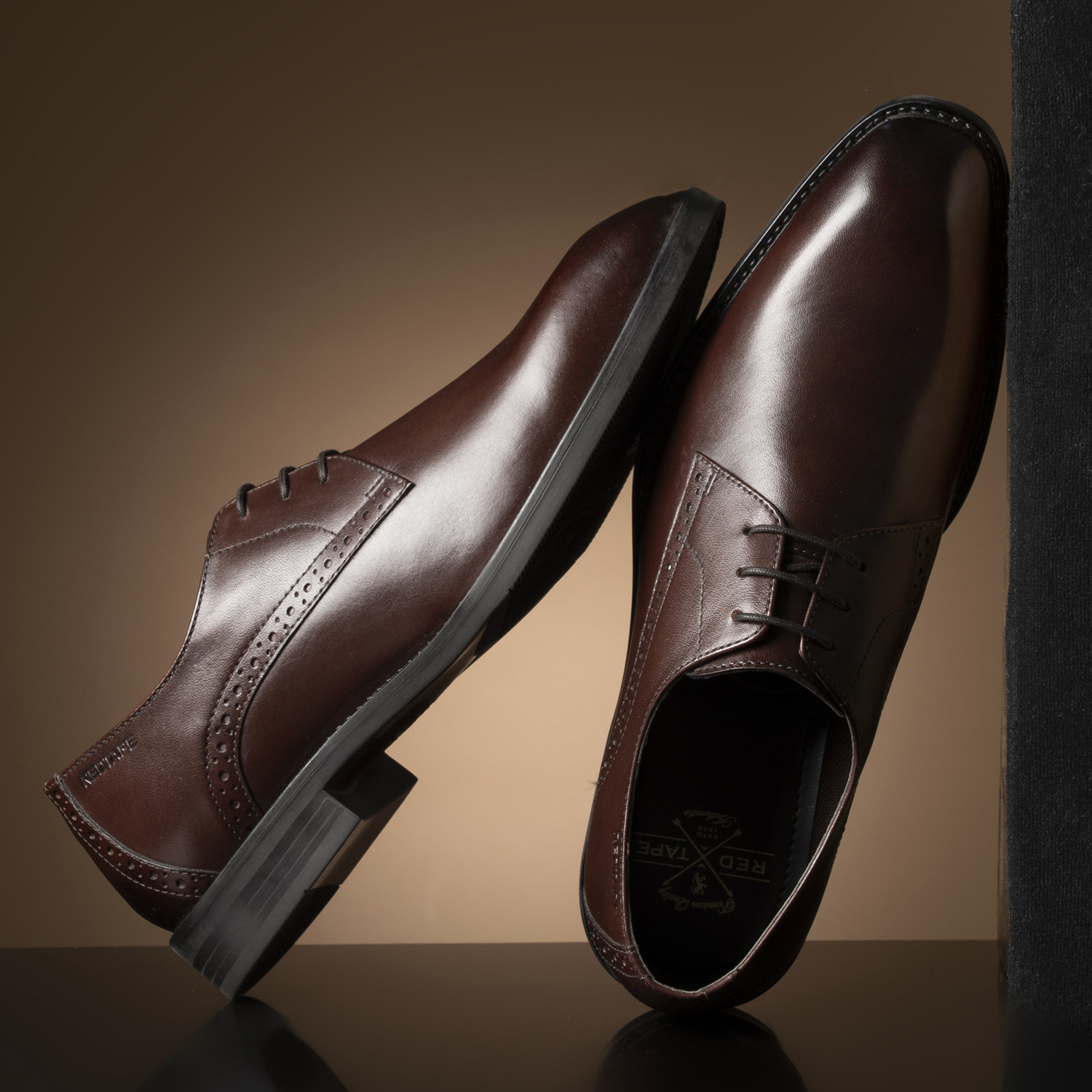 Image of RED TAPE Derby Formal Shoes for Men in Brown | Formal Shoes Derby For Men