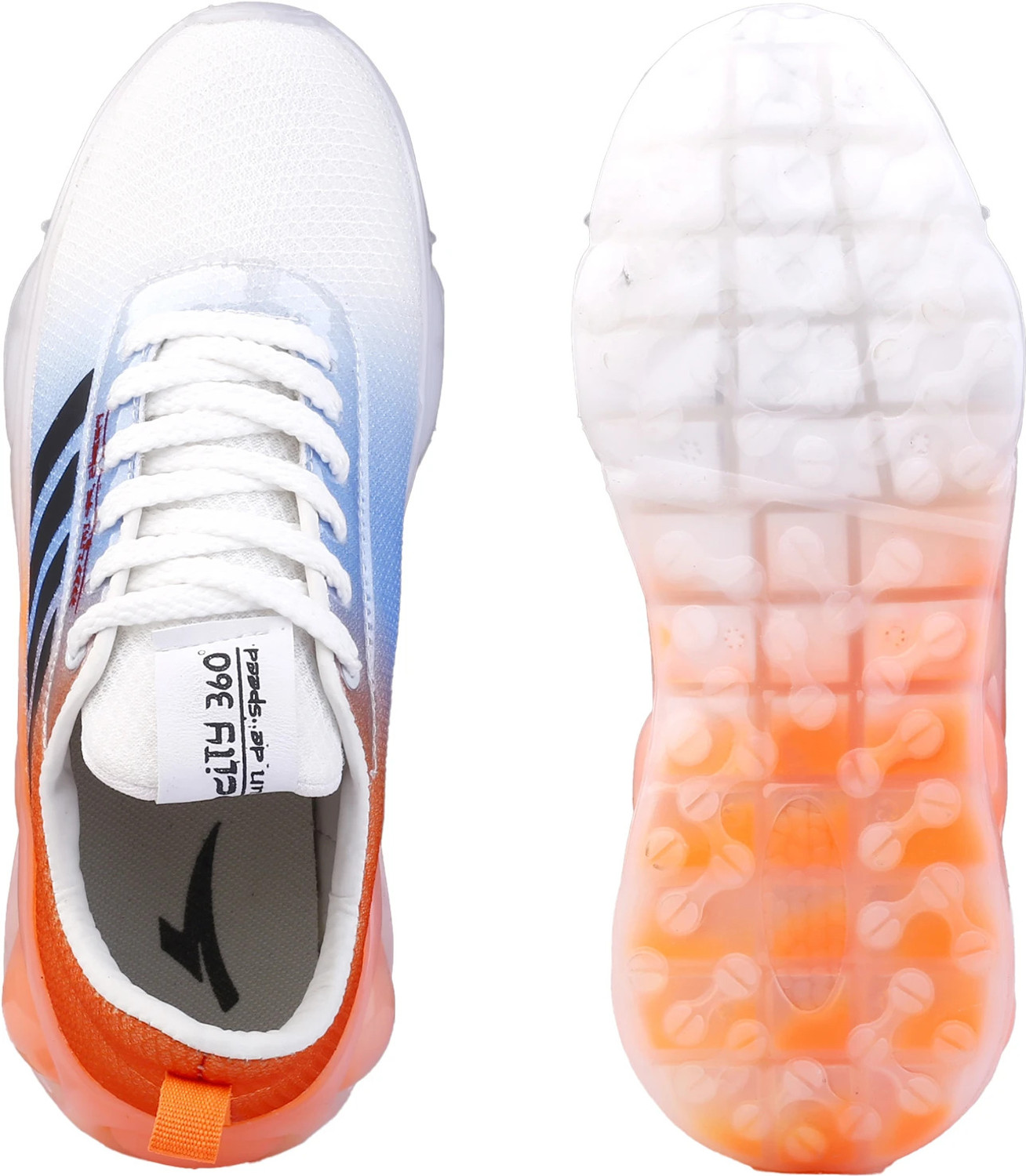 Image of DXMODA Walking shoes for men with trendy orange & white color shoes Outdoors For Men