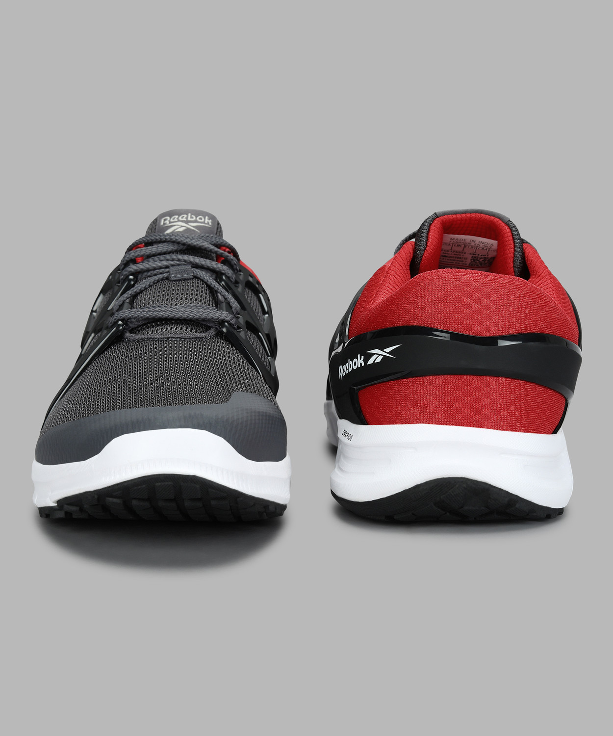 Image of REEBOK GUSTO RUN GREY BLACK WHITE Running Shoes For Men