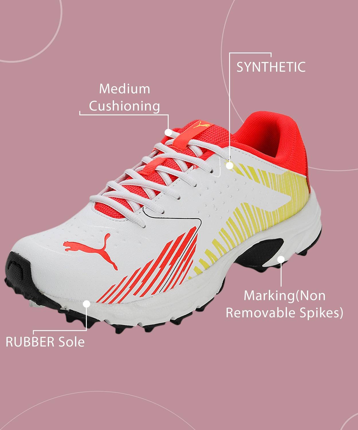 PUMA Cricket Power White Cricket Shoes - Image 3