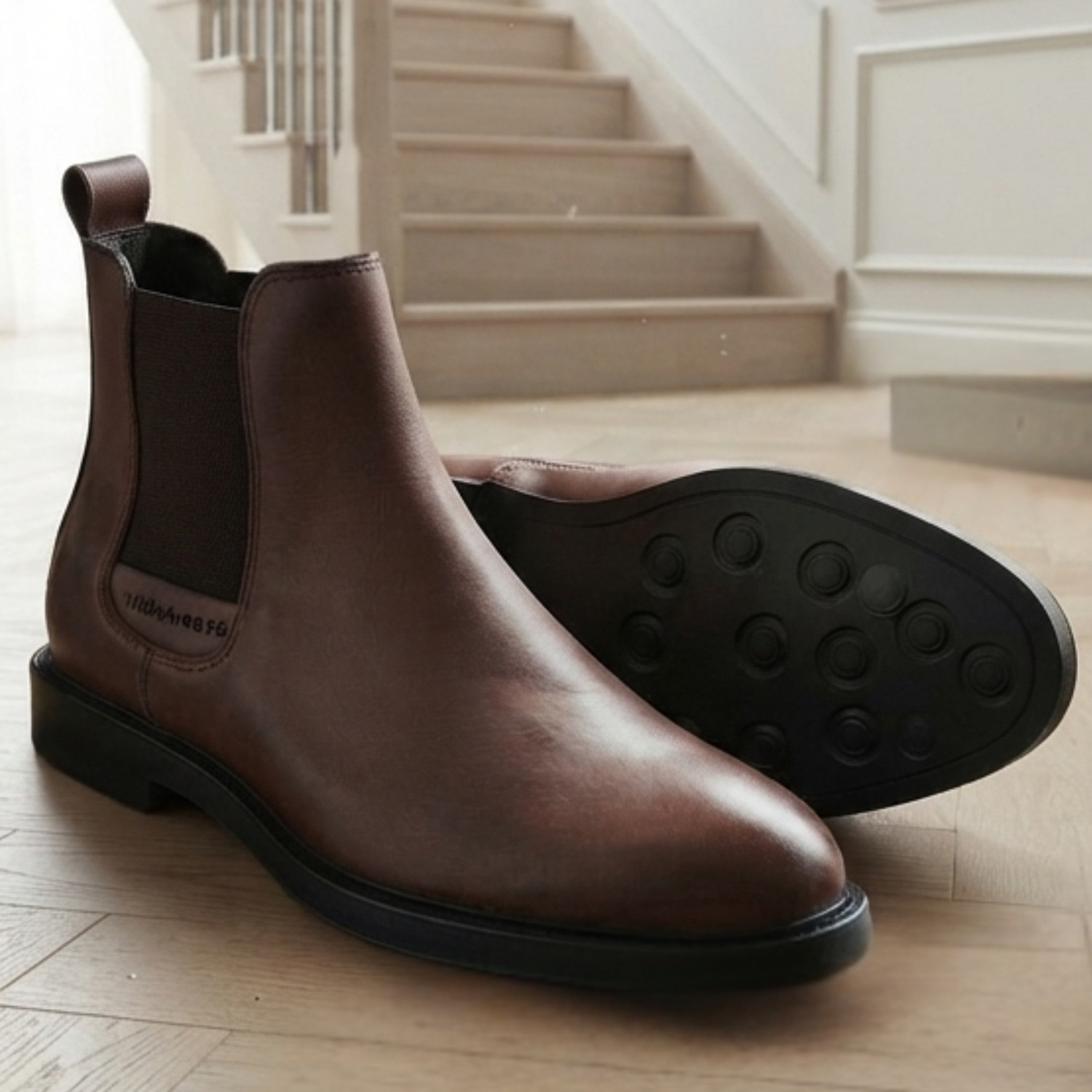 Image of THOMAS CRICK Thomas Crick Men's Dark Brown Holborn Leather Chelsea Boots Casuals For Men