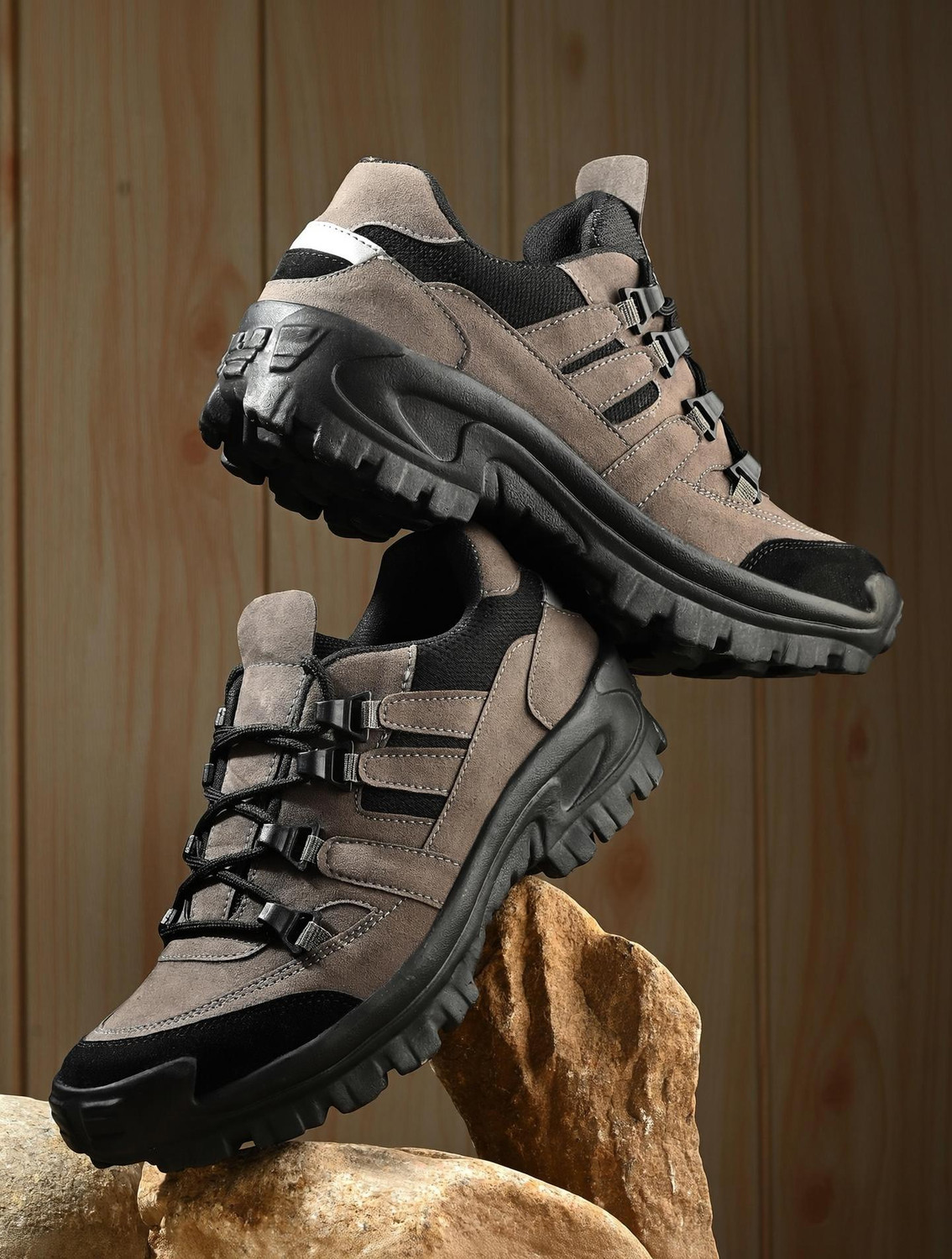 aadi Synthetic Leather Lightweight Comfortable Trendy Walking Outdoor Lace Up Boots For Men