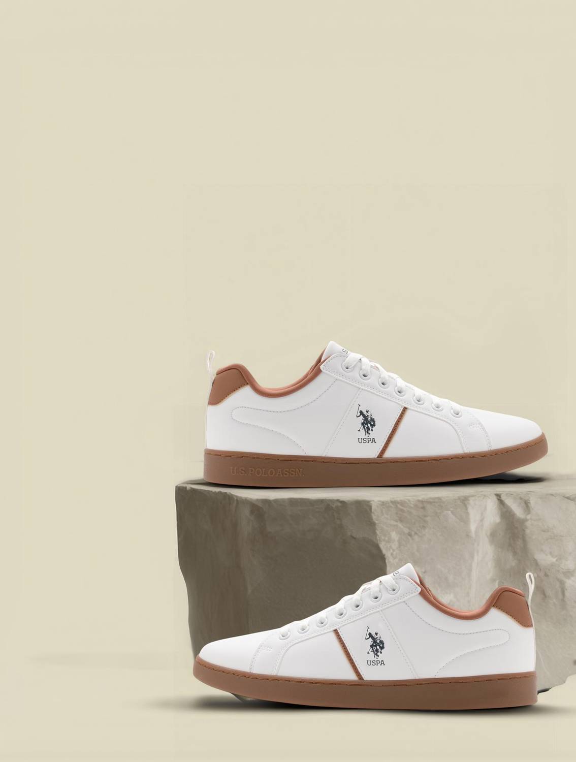 U.S. POLO ASSN. DORIM Men's White Sneakers - Image 1