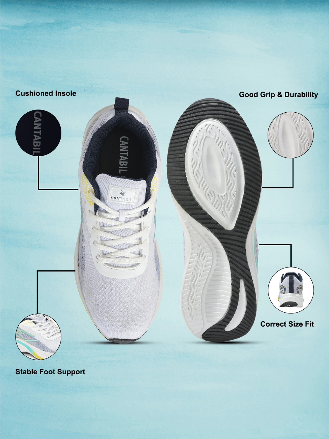 Image of CANTABIL Cantabil Casual Shoes for Men l Lightweight & Comfortable with Cushioned Insole Casuals For Men