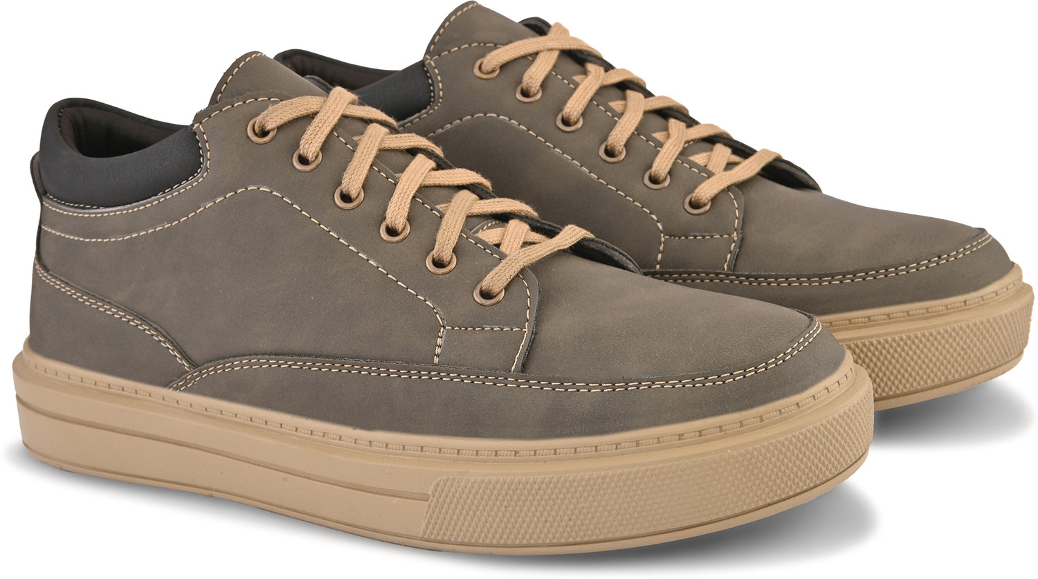 Image of Roadster Men olive solid comfortable synthetic leather lace up high top casual ankle boo Boots For Men