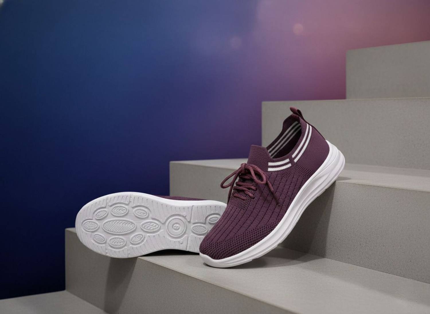 Hsquare Lilly.22 Walking Shoes For Women (Purple , 6)