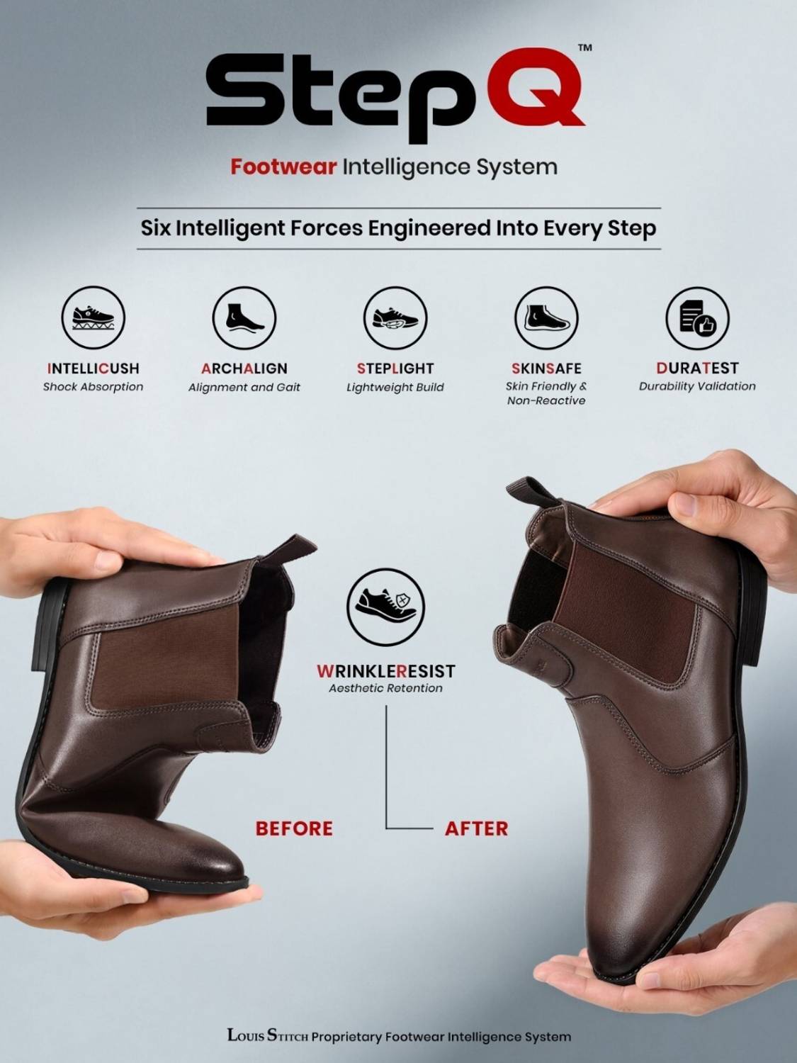 Louis Stitch Brunette Brown Chelsea Boots UK 10 - Image 3