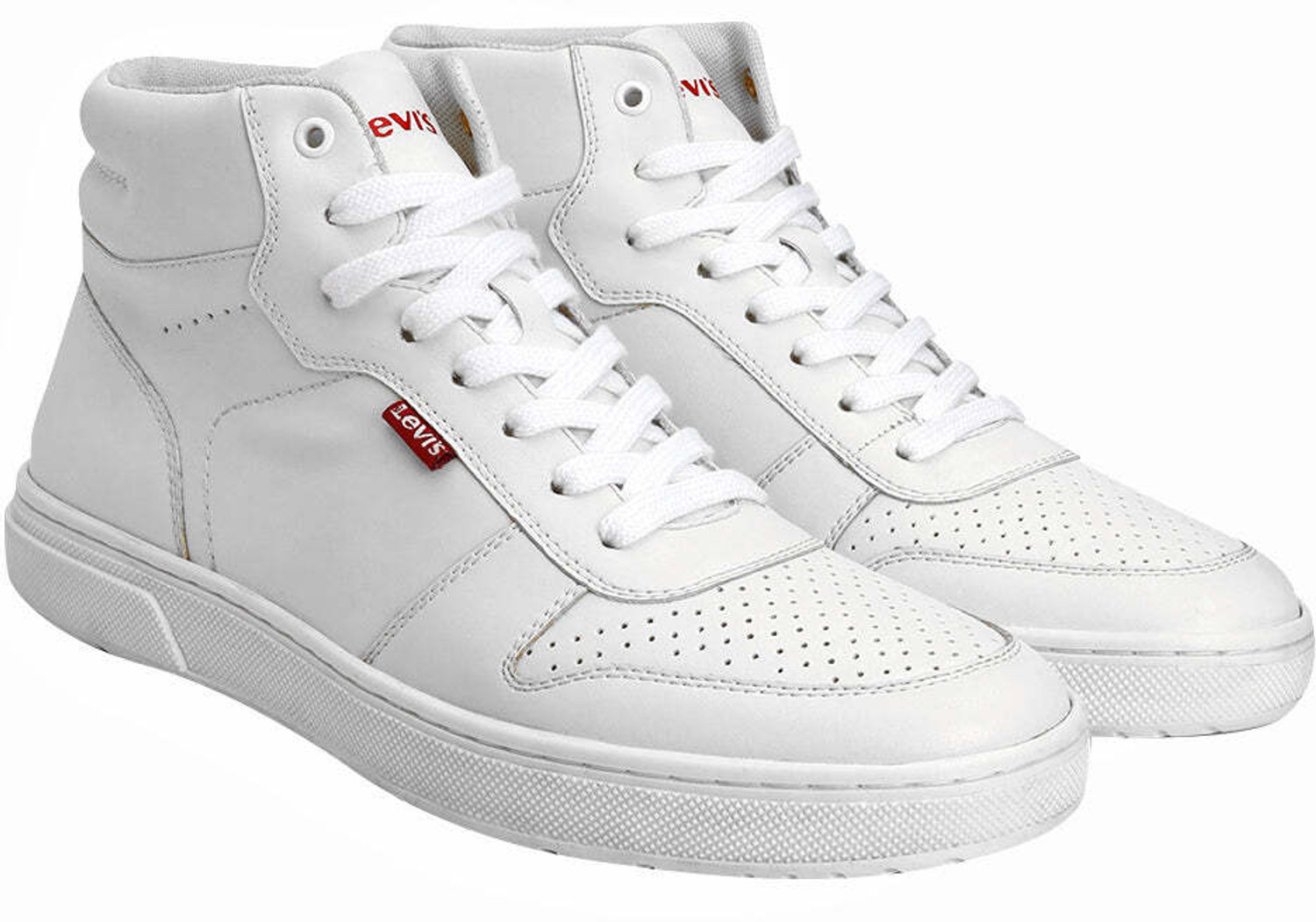 Image of LEVI'S Men's White Solid Sneakers Boots For Men