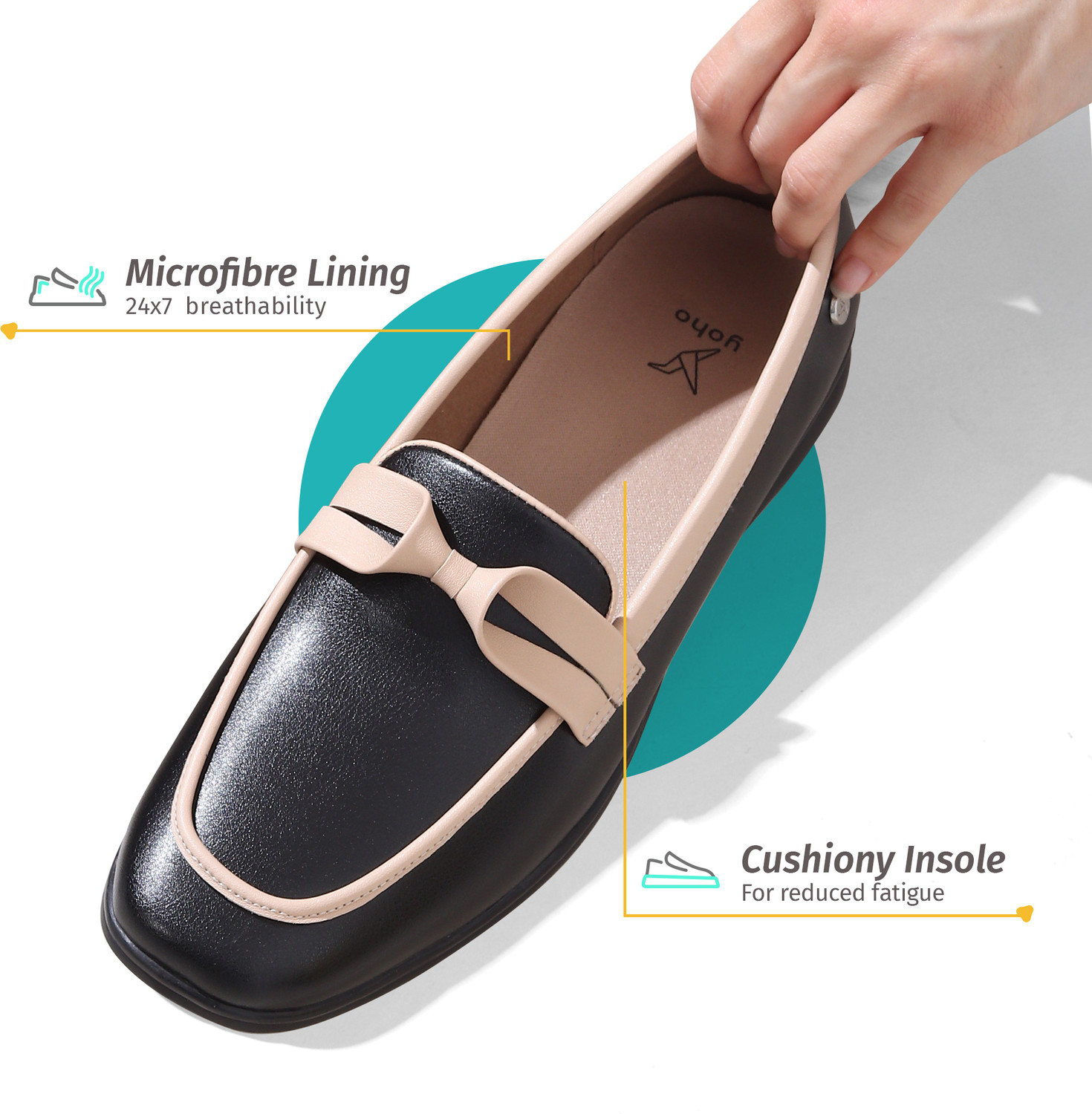 Image of yoho BLISS 004|TPR Sole | Comfy & Stylish | Moccasin with Footpharma |Casual & Formal Mocassin For Women