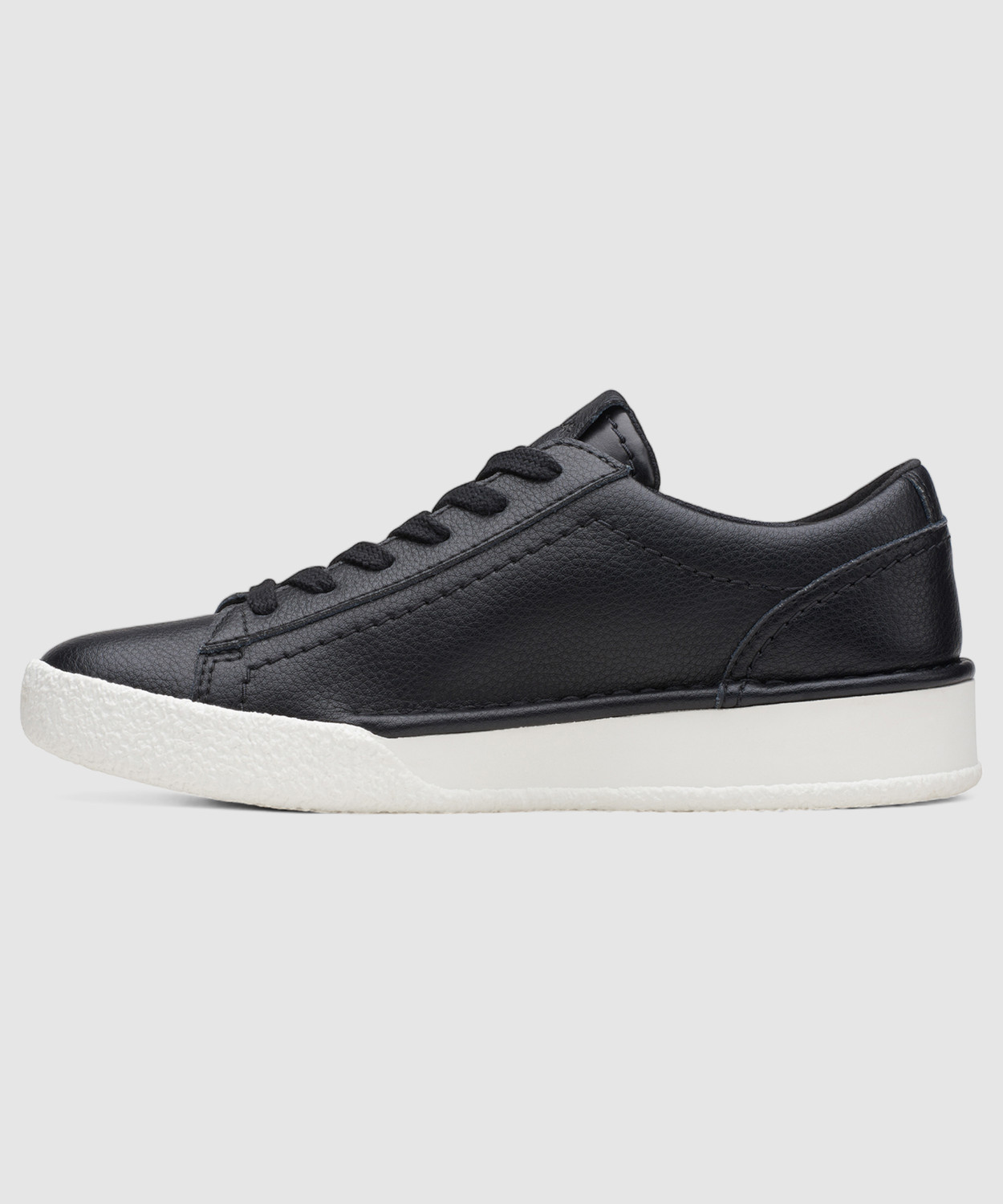 Image of CLARKS CraftCup Walk BLACK LEAT Casuals For Women (Black, 5)