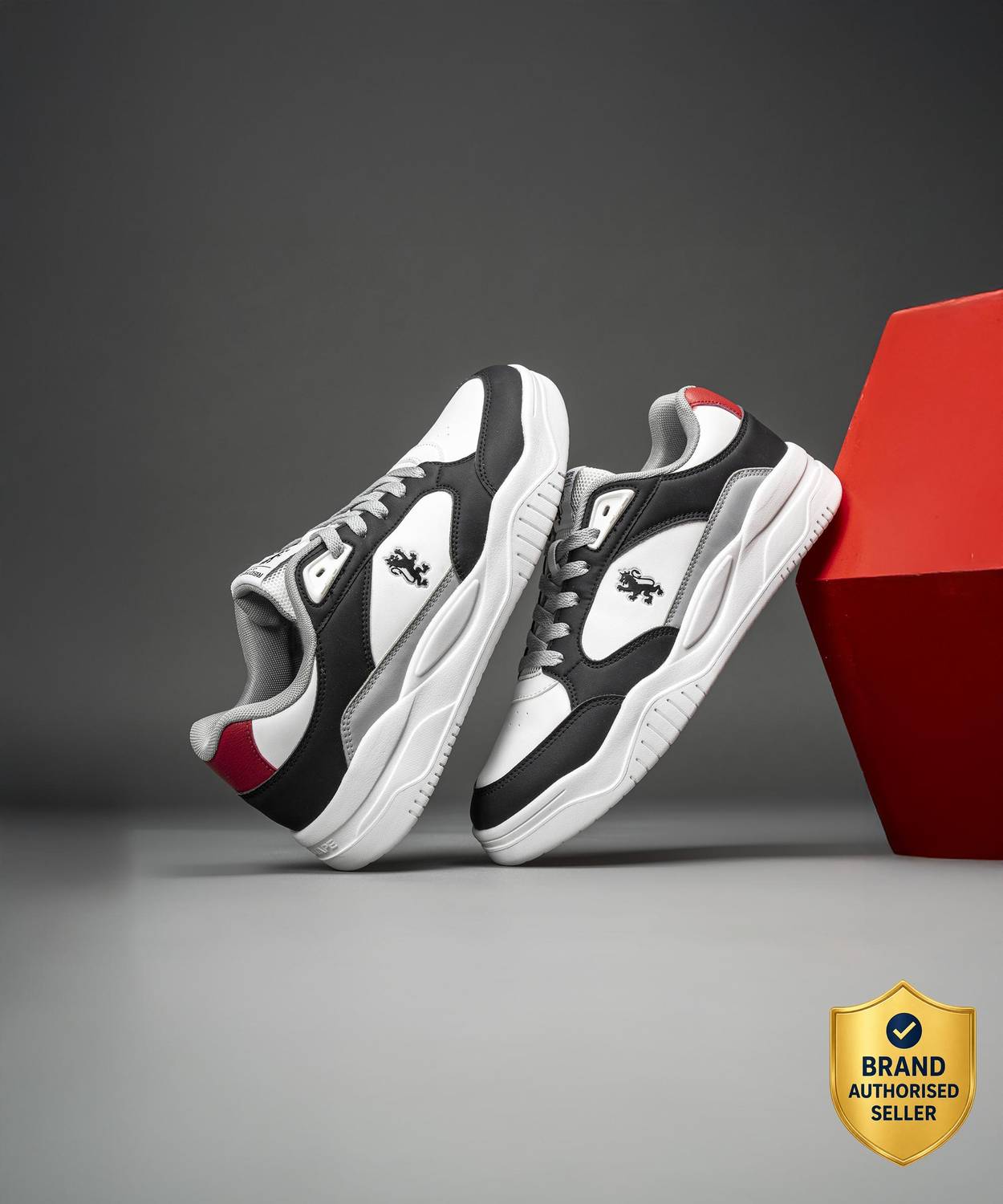 RED TAPE Black and White Shoes for Men - Image 1