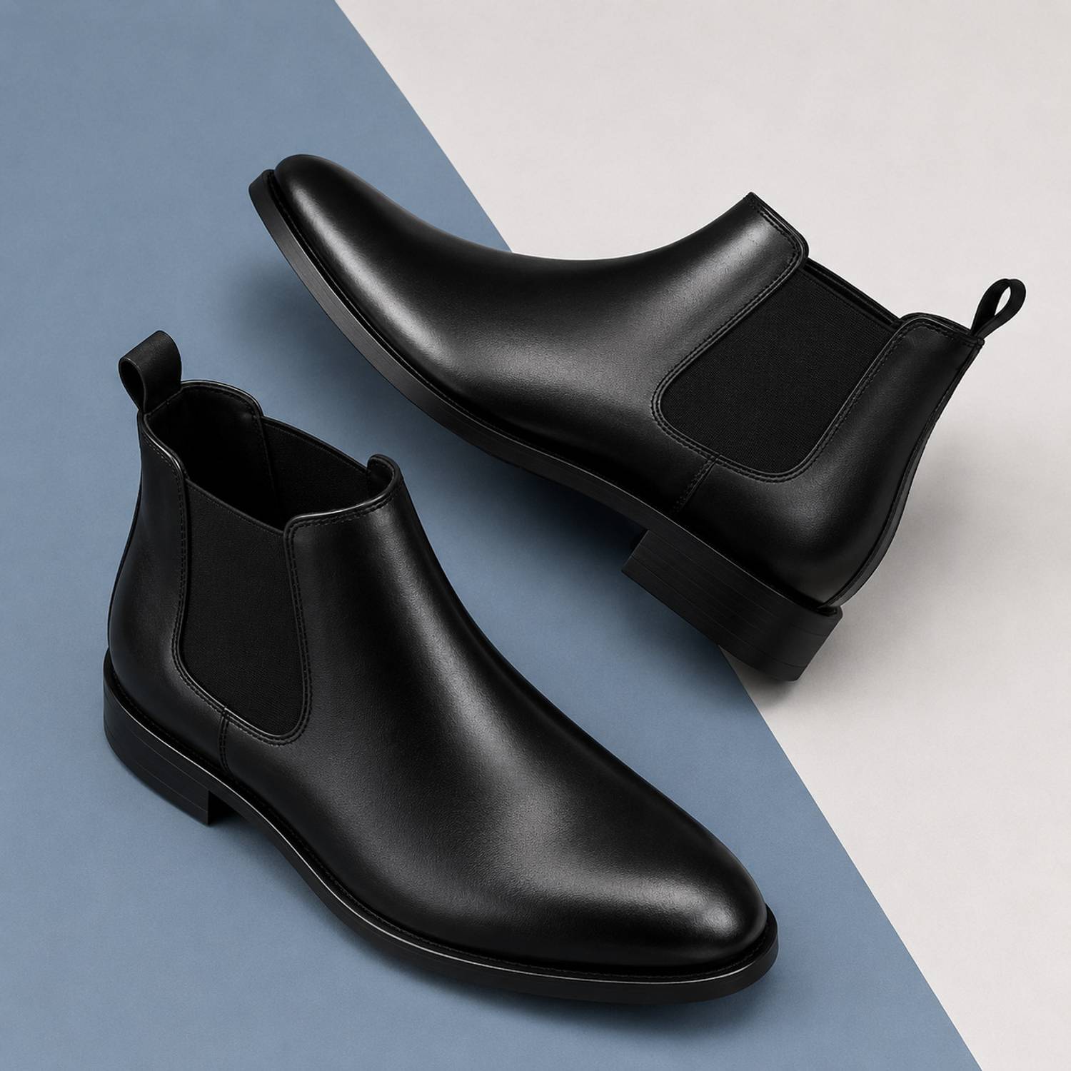 BOLTVELOCITY Classic Chelsea Boots For Men Black - Image 4