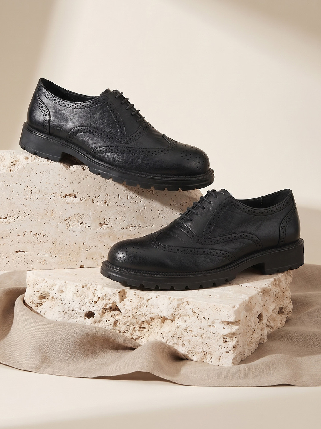 Image of House of Pataudi Lace Up For Men (Black, 9)