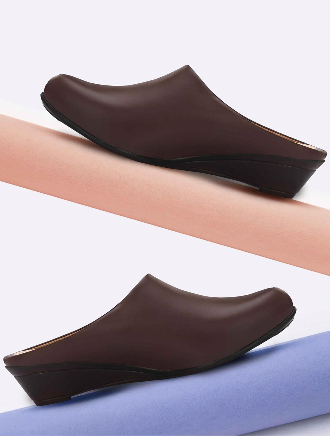 Image of FOOTLOOSE Women Flats Comfortable Slip On Backless Pointed Toe Mules Shoes Casuals For Women